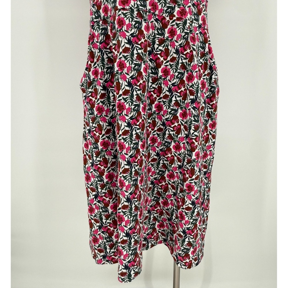 Boden Womens Jersey Floral Knee Length Dress Size 12R Sleeveless Pockets Cottage - Picture 3 of 13